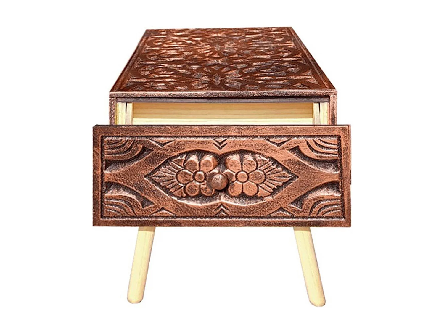 Banc 2 Tiroirs Design "Jodipa" 140cm Cuivre