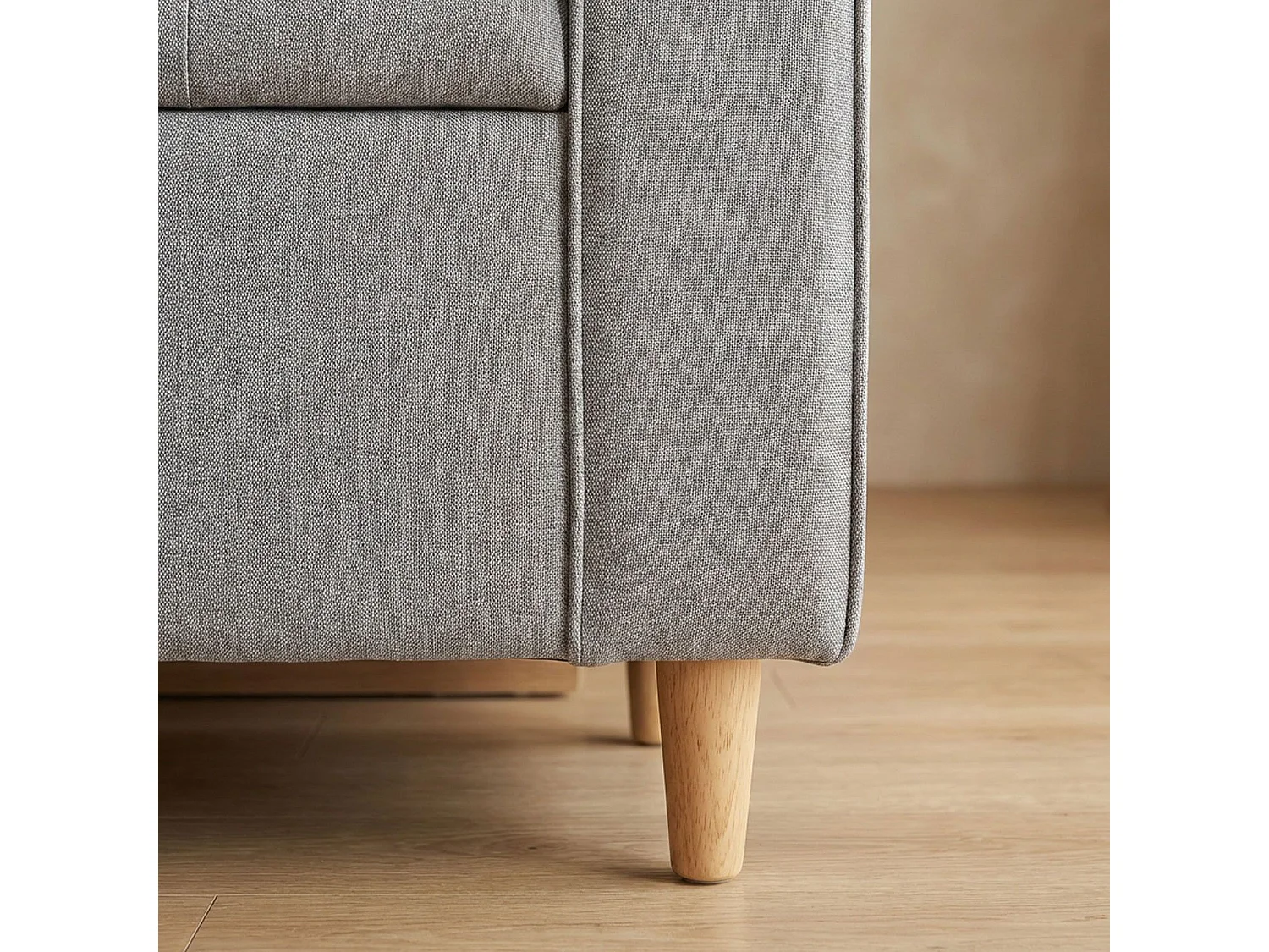 Banquette Coffre en Tissu "Pooh" 114cm Gris Clair