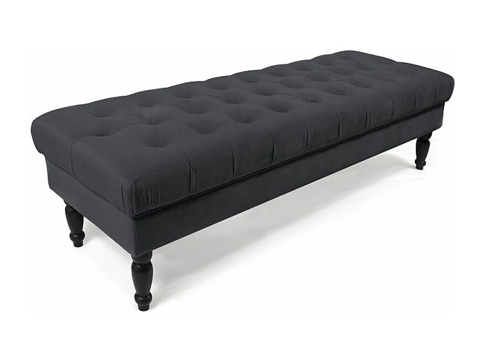 Canapé Baroque/Rococo Banquette Capitonnée Noire - Réception - Neuf