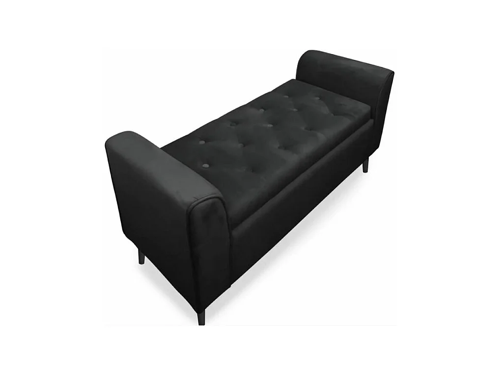 Banc Coffre en Velours "Turner" 114cm Noir