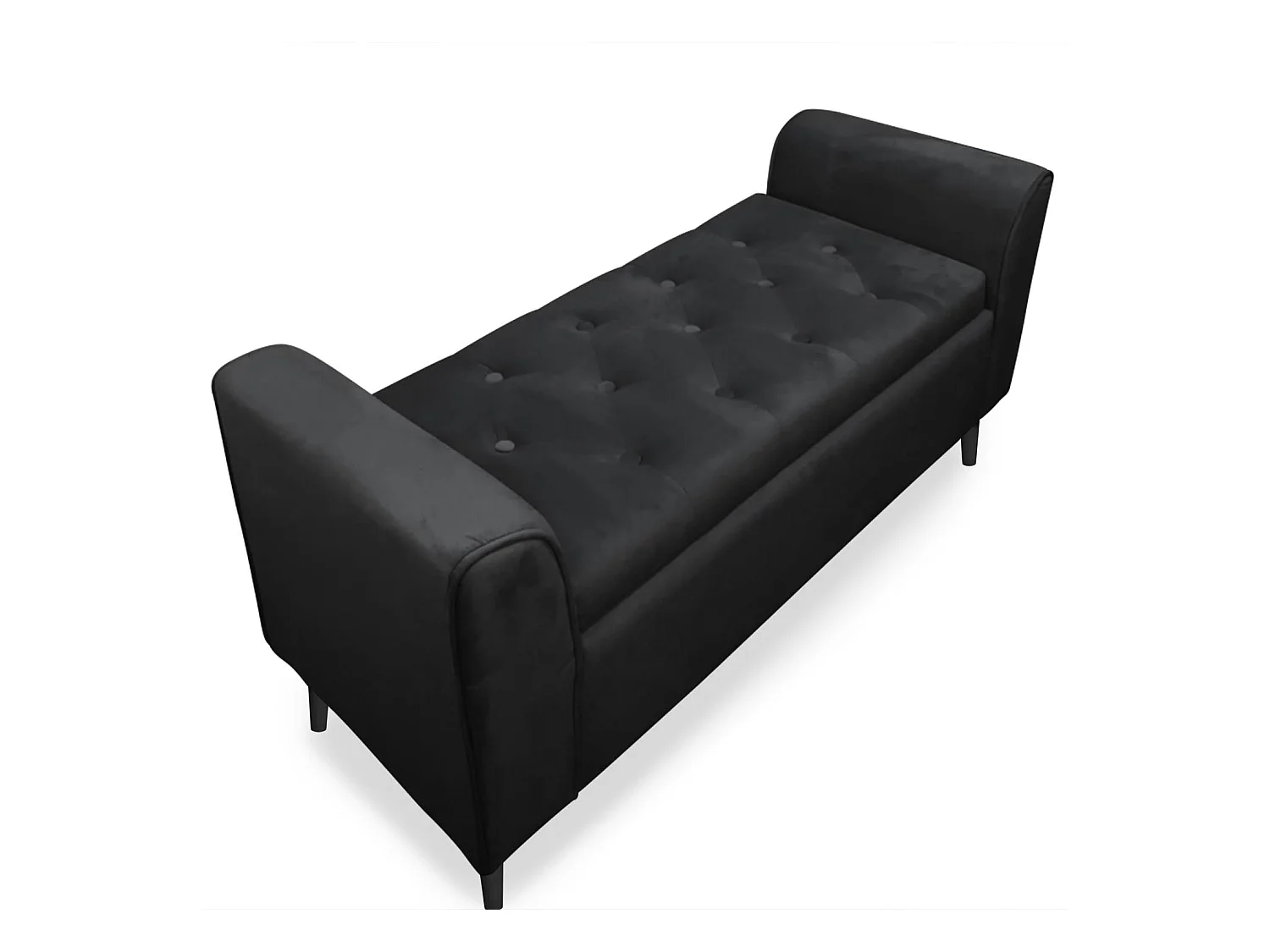 Banc Coffre en Velours "Turner" 114cm Noir