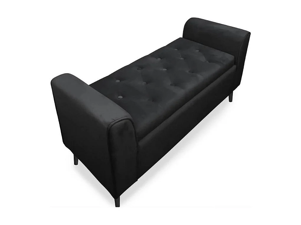 Banc Coffre en Velours "Turner" 114cm Noir