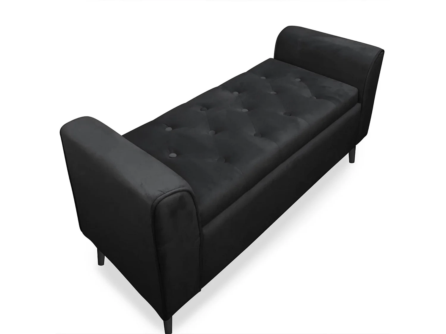 Banc Coffre en Velours "Turner" 114cm Noir