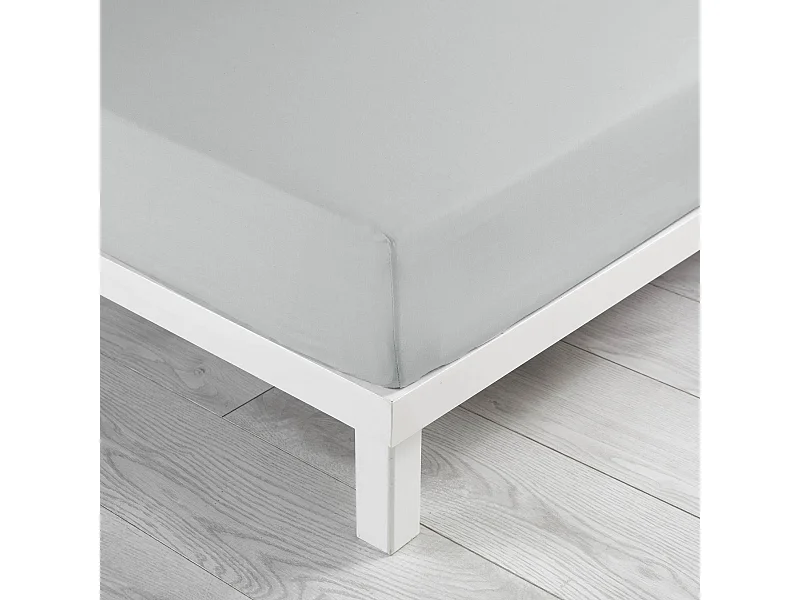 Drap Housse en Coton "Biolina" 180x200cm Gris
