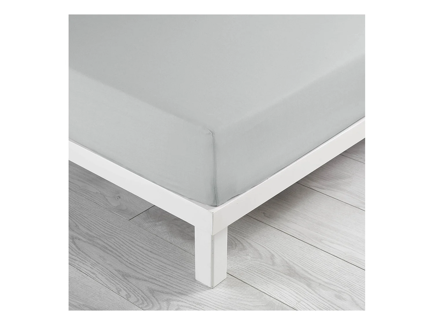 Drap Housse en Coton "Biolina" 180x200cm Gris