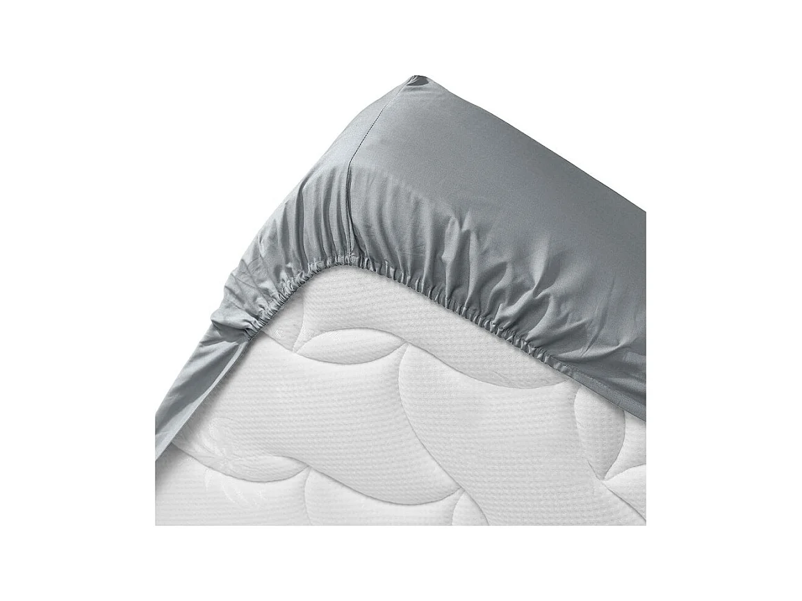 Drap Housse en Coton "Biolina" 180x200cm Gris
