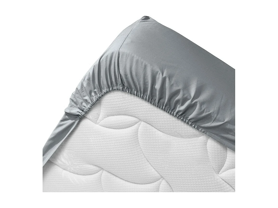 Drap Housse en Coton "Biolina" 180x200cm Gris
