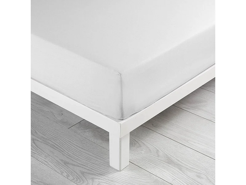 Drap Housse en Coton "Linette" 160x200cm Blanc