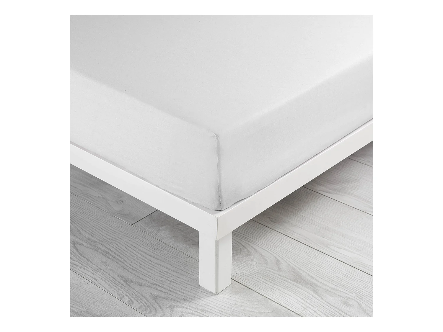 Drap Housse en Coton "Linette" 160x200cm Blanc