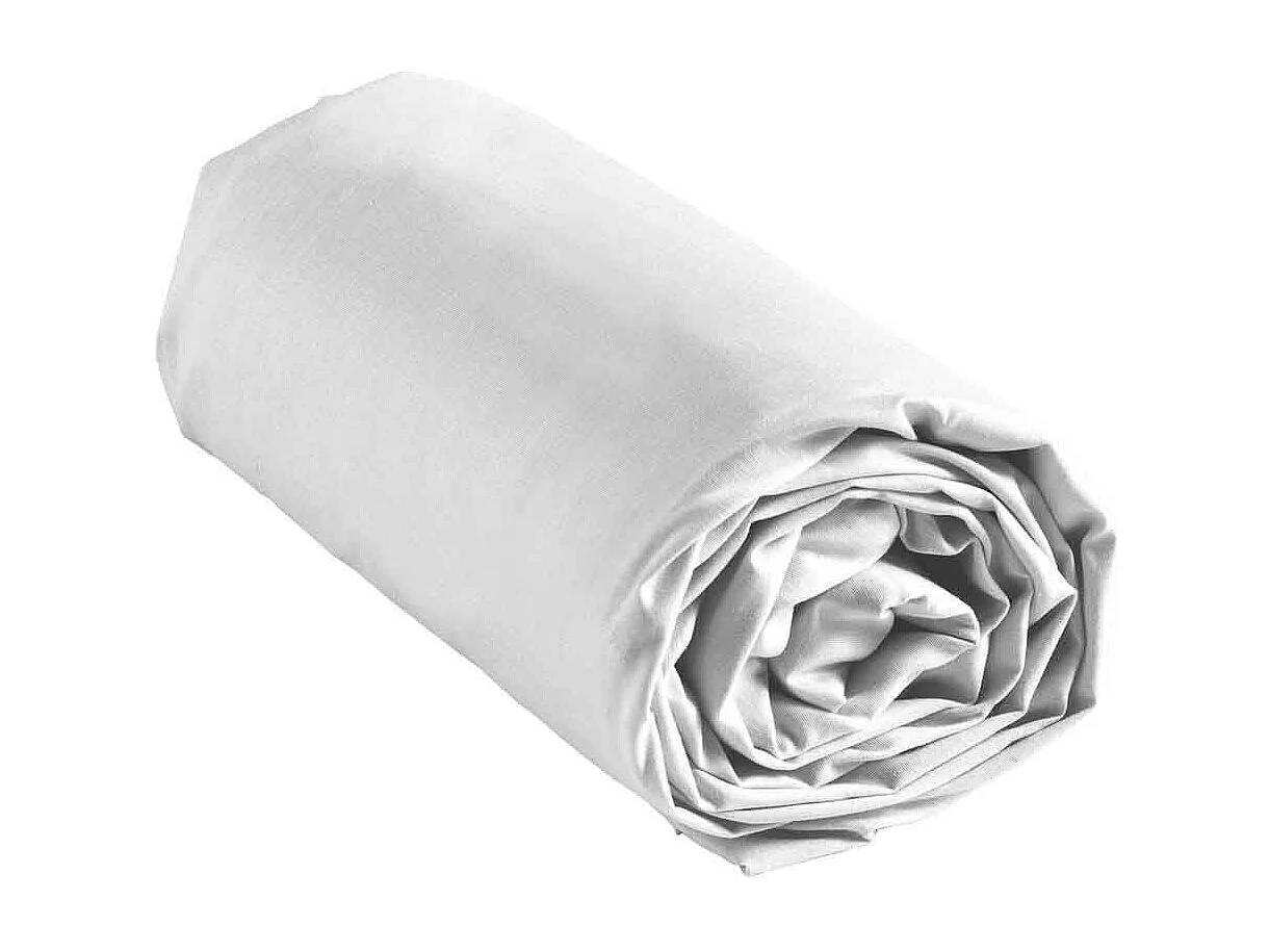 Drap Housse en Coton "Linette" 160x200cm Blanc