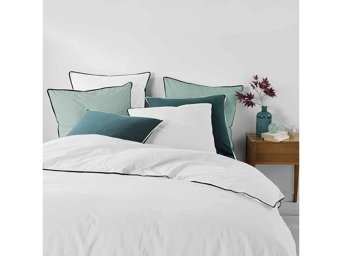 Drap Housse en Coton "Linette" 160x200cm Blanc