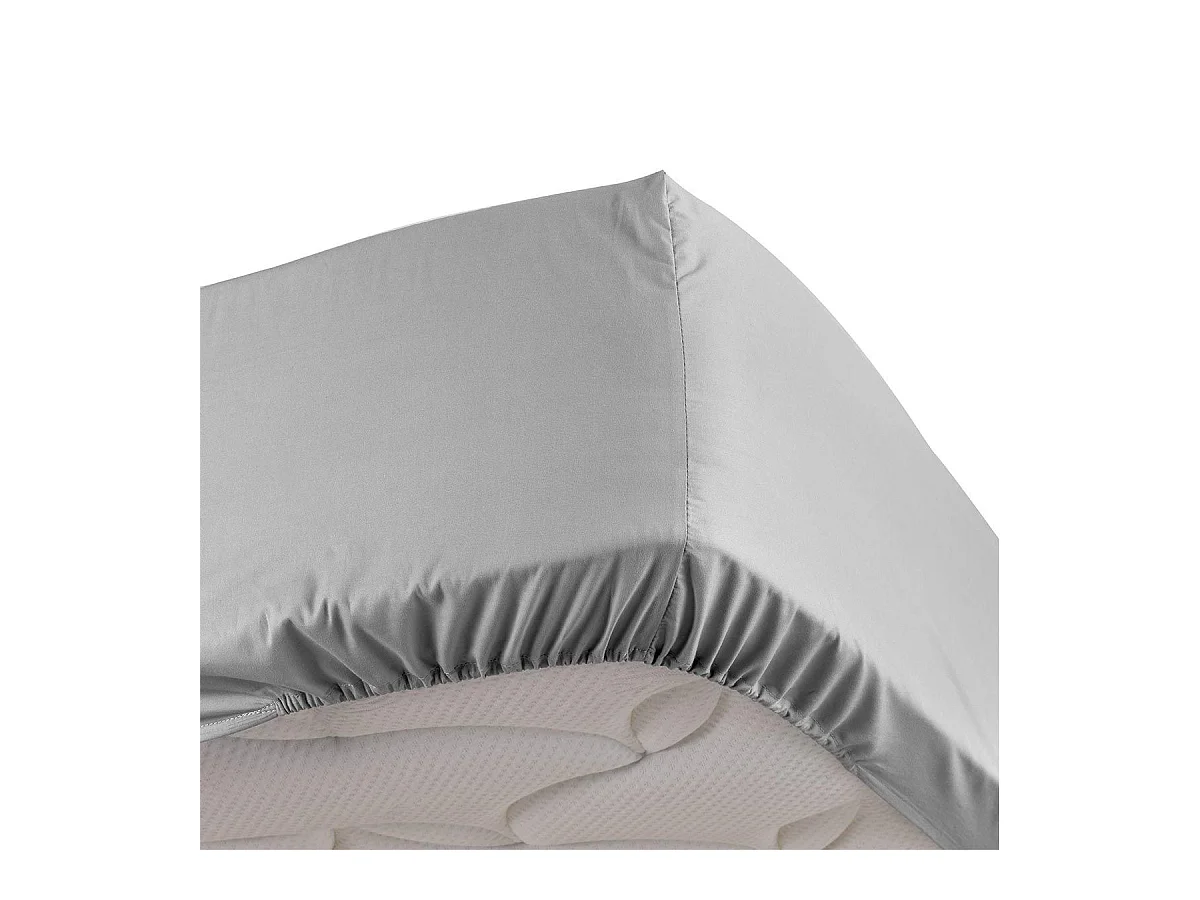 Drap Housse "Percaline" 90x190cm Gris