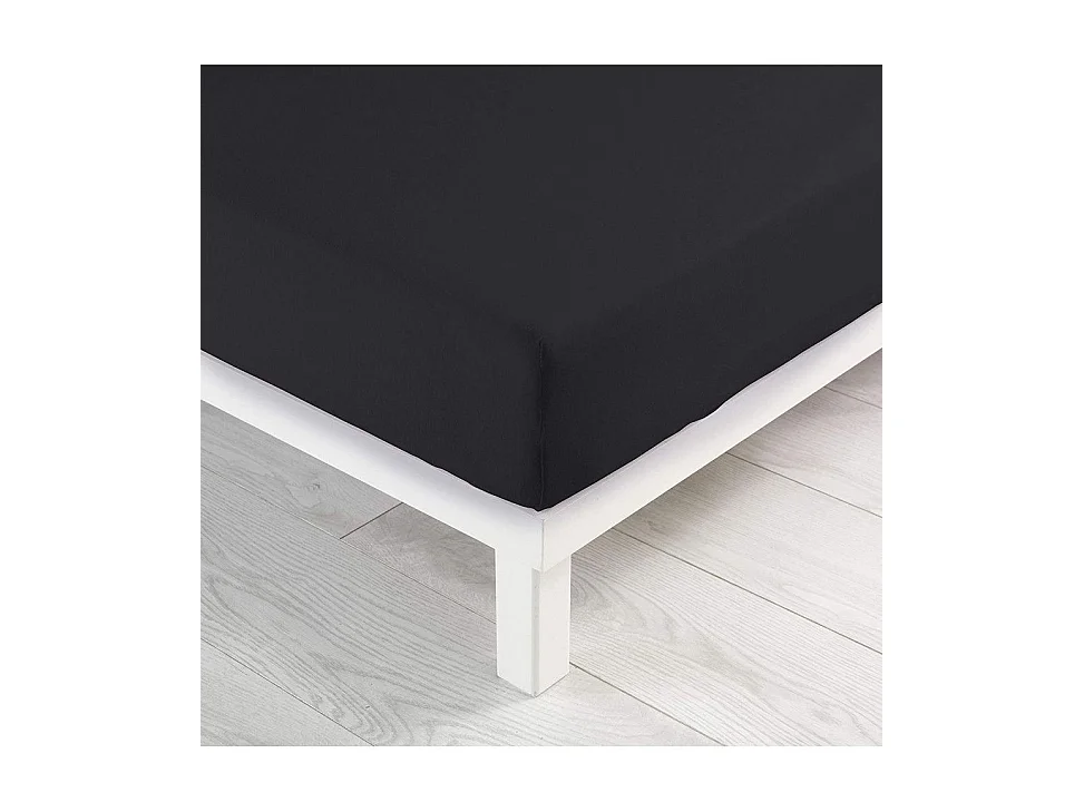 Drap Housse "Jersy" 160x200cm Charbon