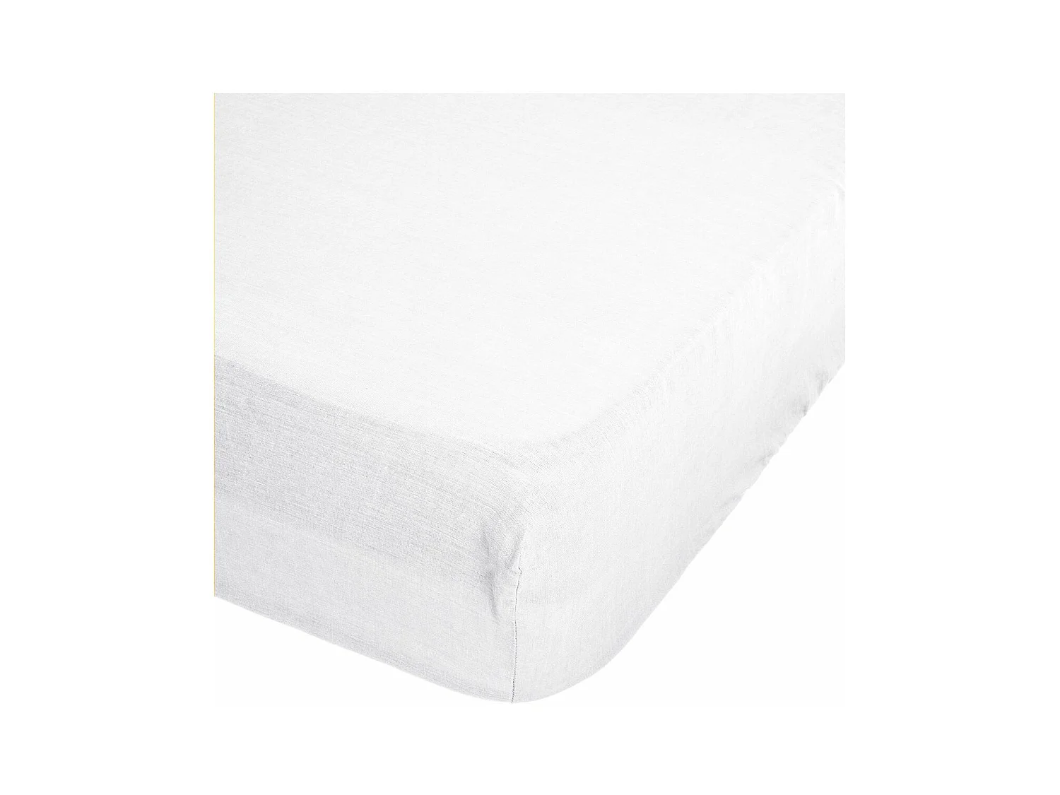 Drap Housse en Lin "Adorable" 140x190cm Blanc