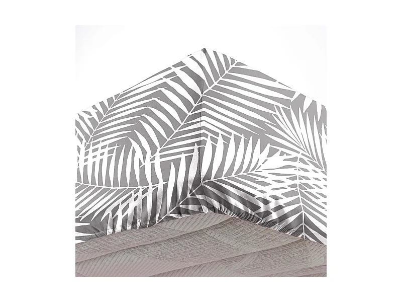 Drap Housse en Coton "Botania" 140x190cm Gris
