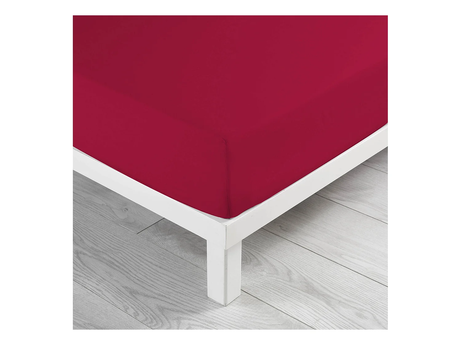 Drap Housse en Coton "Biolina" 160x200cm Bordeaux