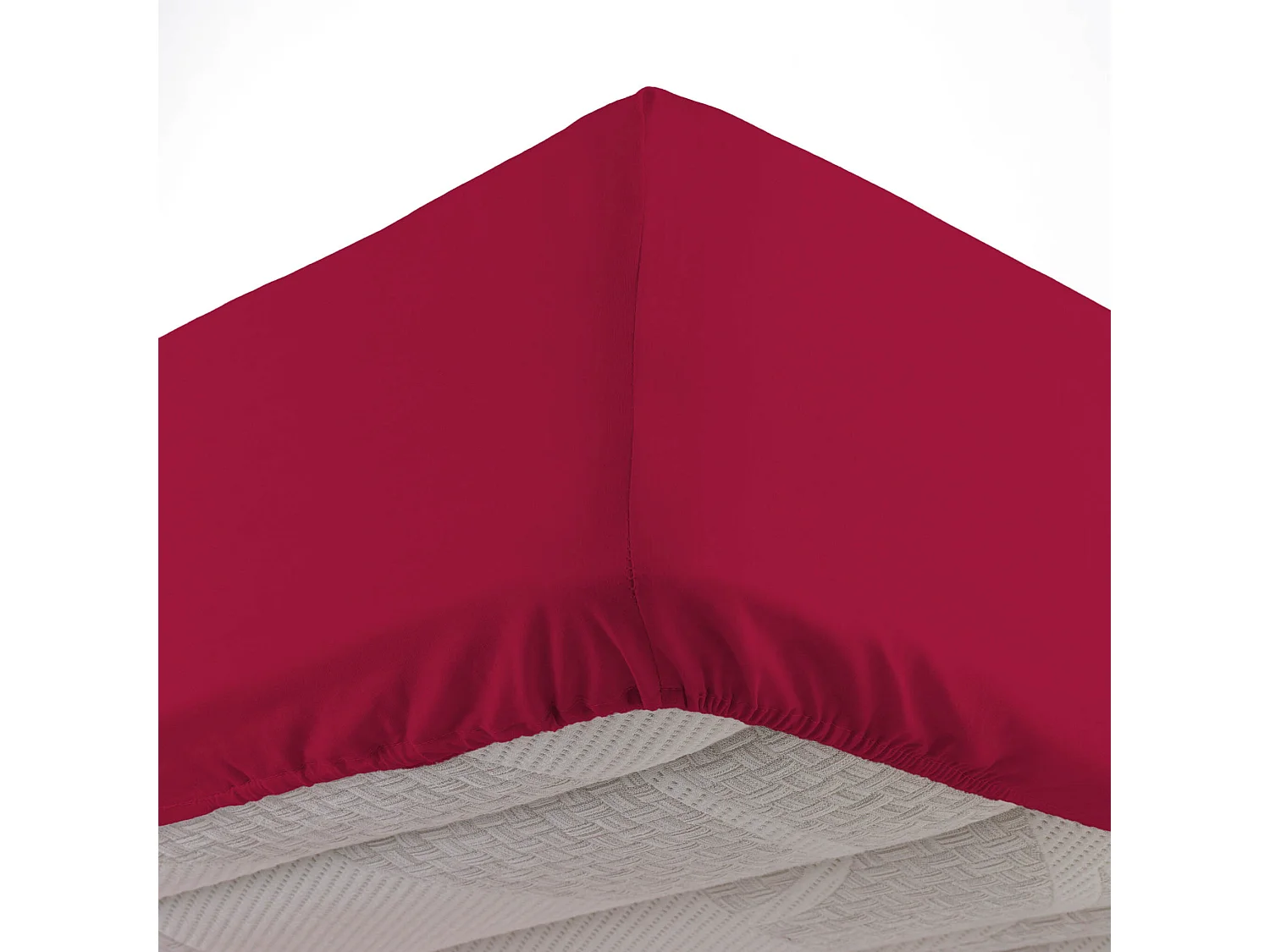 Drap Housse en Coton "Biolina" 160x200cm Bordeaux