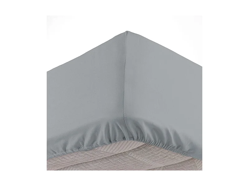 Drap Housse "Lina" 180x200cm Gris Galet