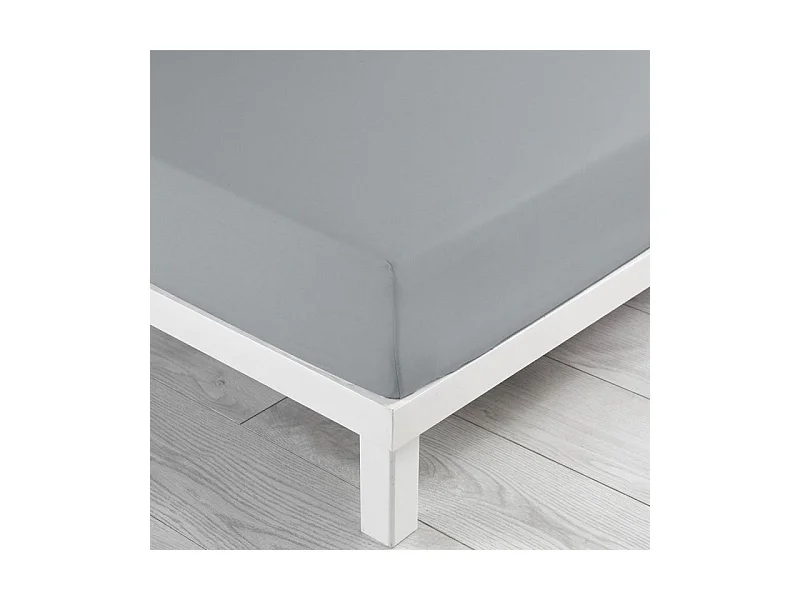 Drap Housse "Lina" 180x200cm Gris Galet