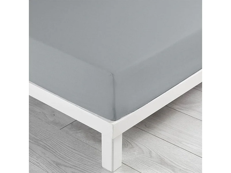 Drap Housse "Lina" 180x200cm Gris Galet