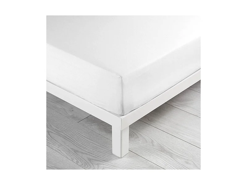 Drap Housse en Coton "Biolina" 140x190cm Blanc