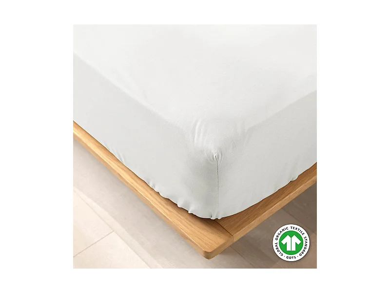 Drap Housse en Coton "Biolina" 140x190cm Blanc