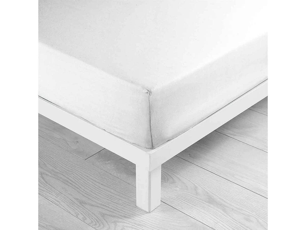 Drap Housse en Coton "Biolina" 140x190cm Blanc