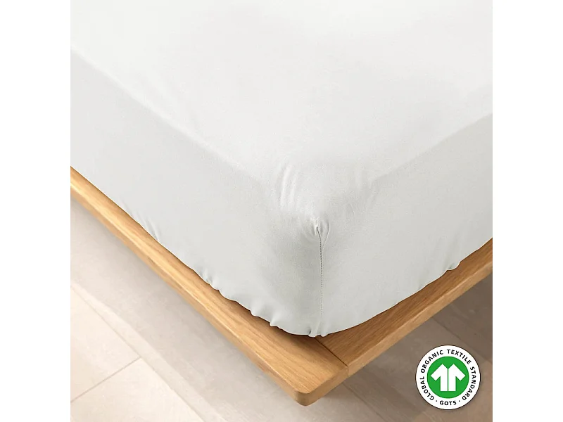 Drap Housse en Coton "Biolina" 140x190cm Blanc