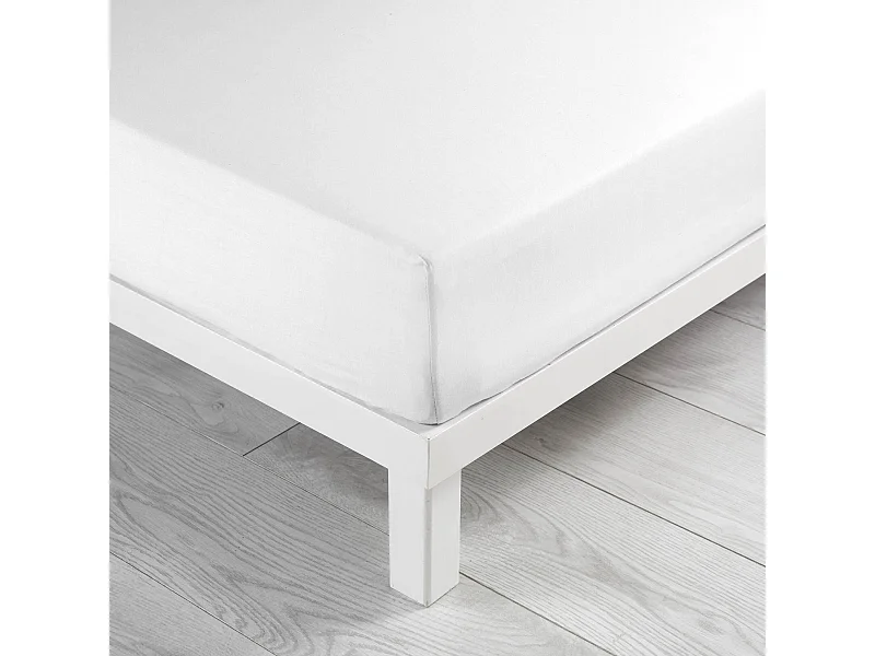 Drap Housse en Coton "Biolina" 140x190cm Blanc