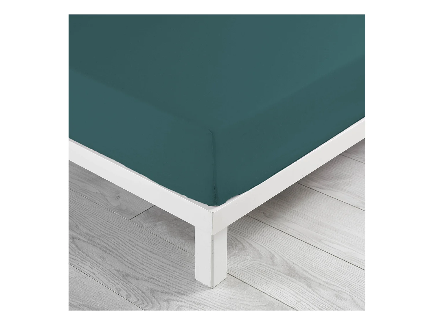 Drap Housse en Coton "Linette" 160x200cm Pétrole