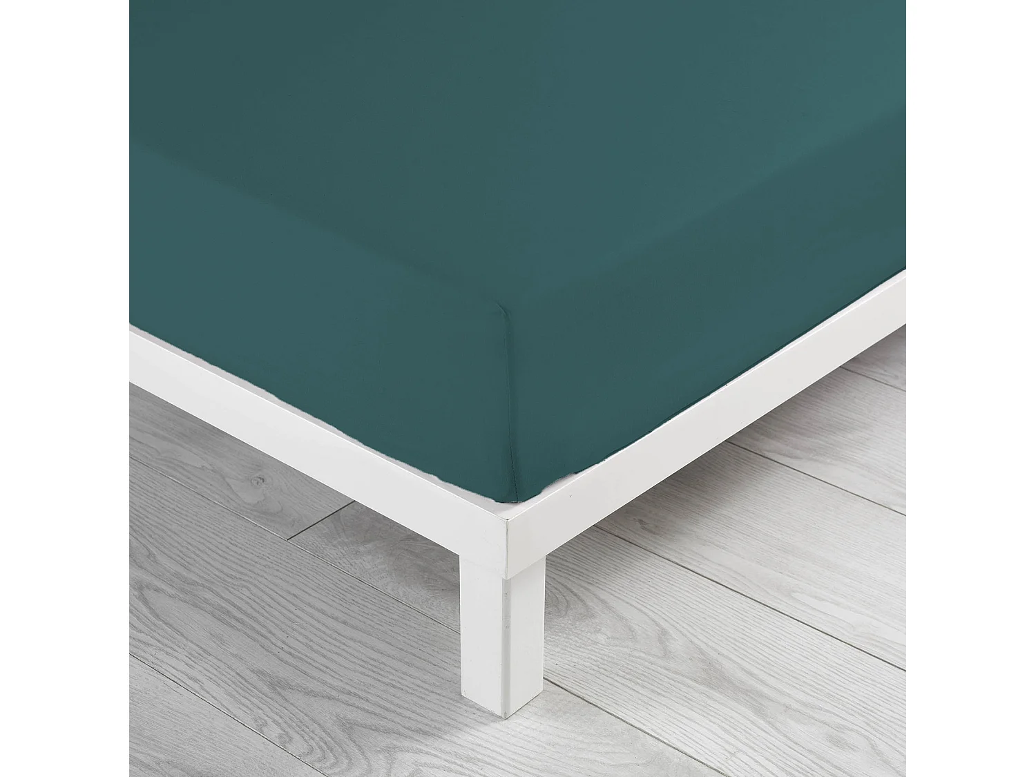 Drap Housse en Coton "Linette" 160x200cm Pétrole