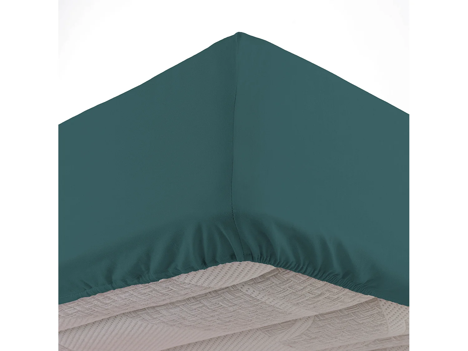 Drap Housse en Coton "Linette" 160x200cm Pétrole