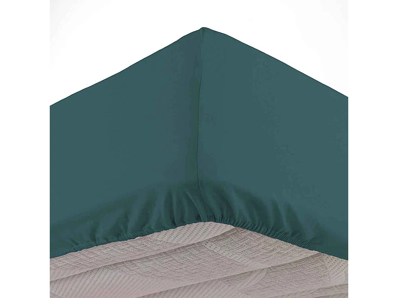 Drap Housse en Coton "Linette" 160x200cm Pétrole