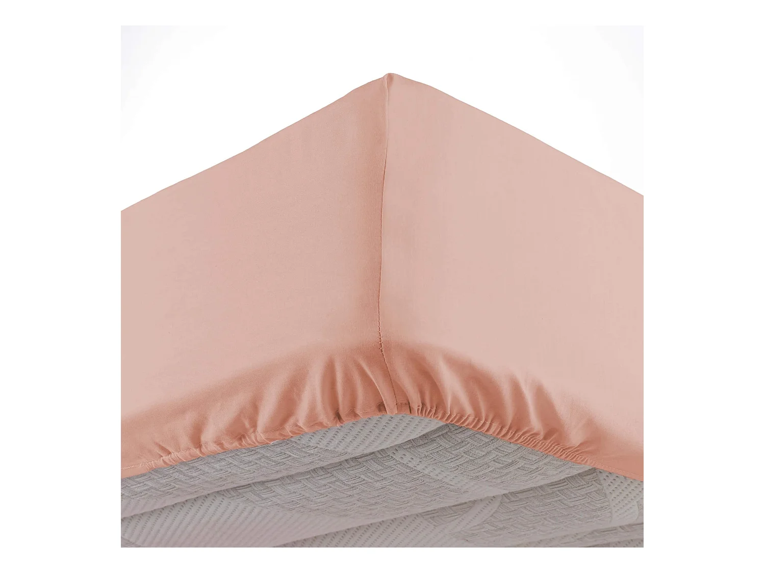 Drap Housse en Coton "Linette" 140x190cm Rose