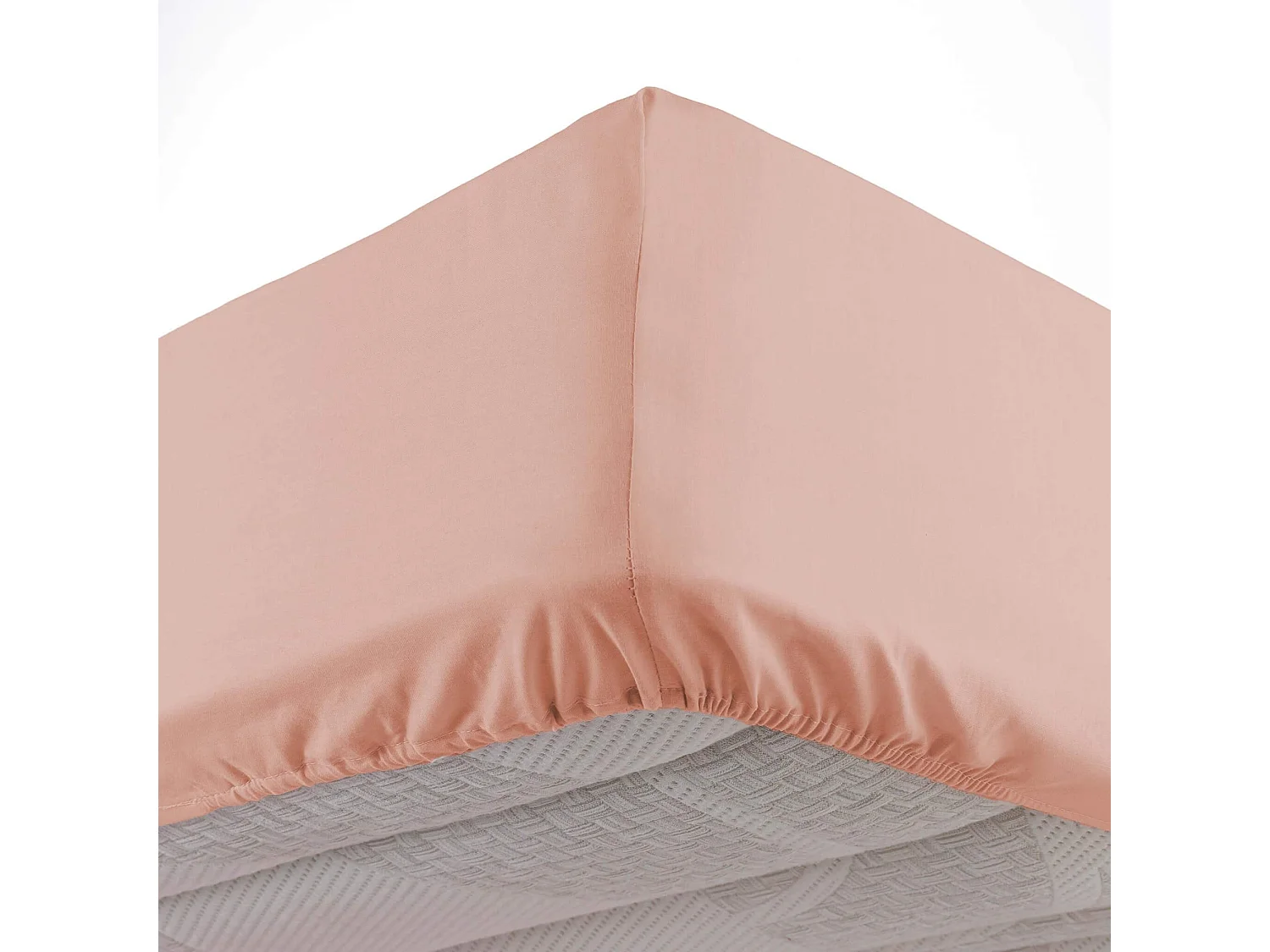 Drap Housse en Coton "Linette" 140x190cm Rose