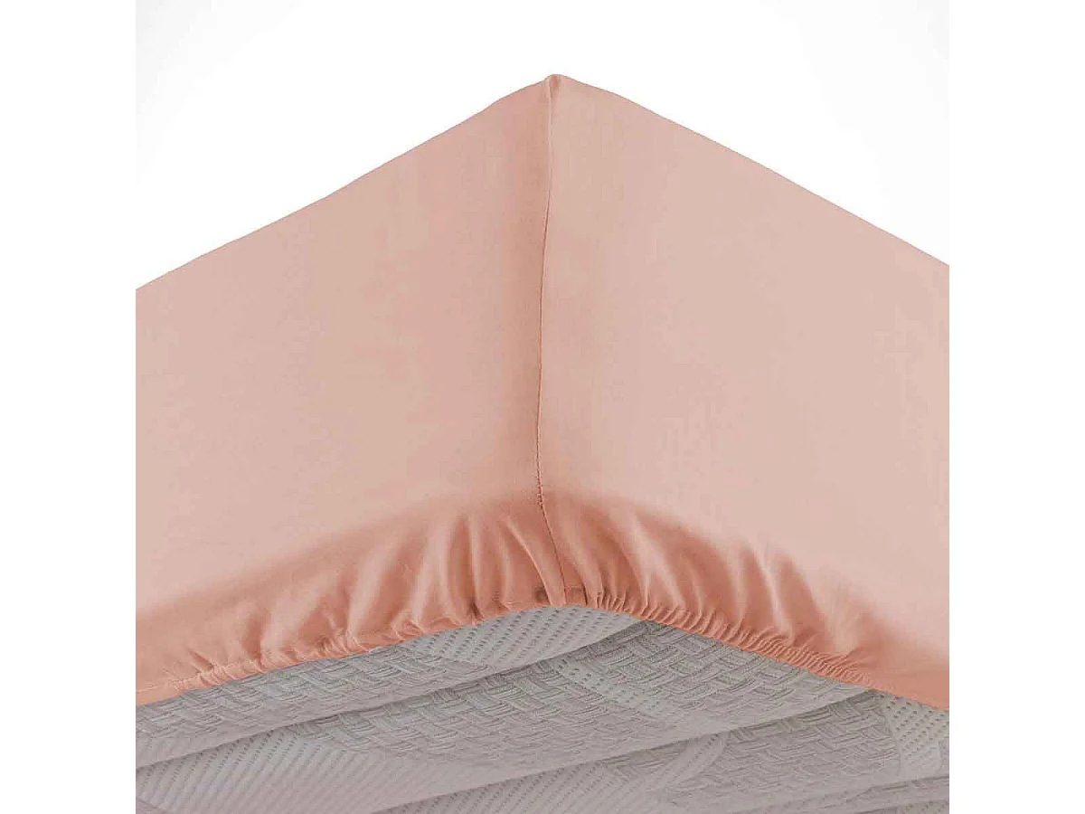Drap Housse en Coton "Linette" 140x190cm Rose