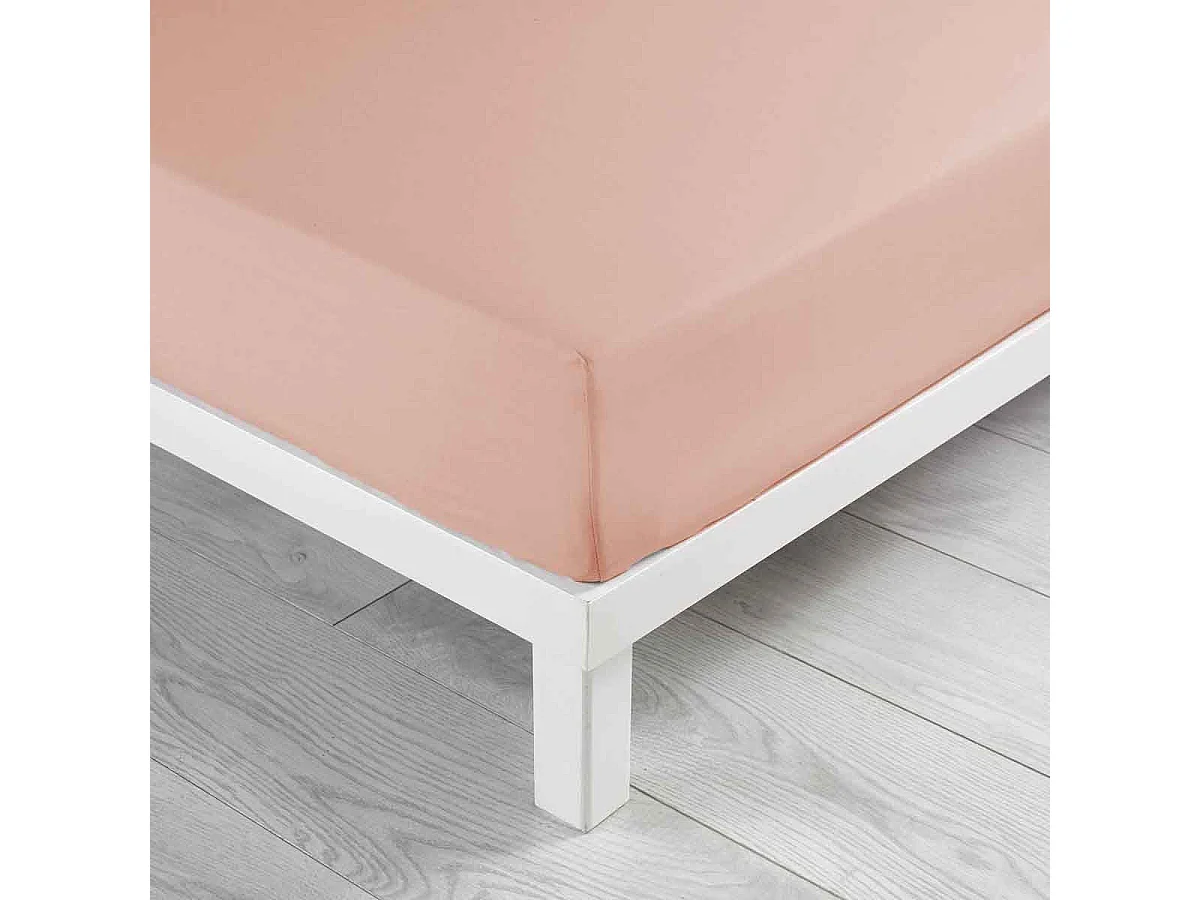 Drap Housse en Coton "Linette" 140x190cm Rose