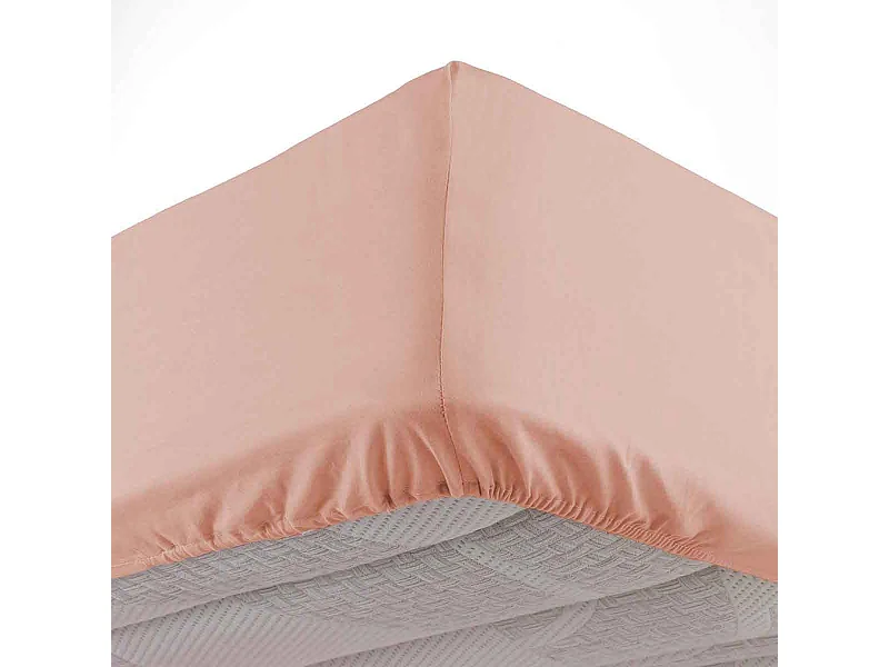 Drap Housse en Coton "Linette" 140x190cm Rose