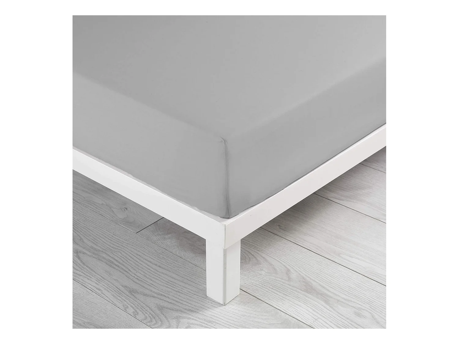 Drap Housse en Coton "Linette" 140x190cm Gris