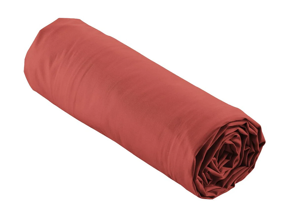 Drap Housse "Percaline" 90x190cm Terracotta