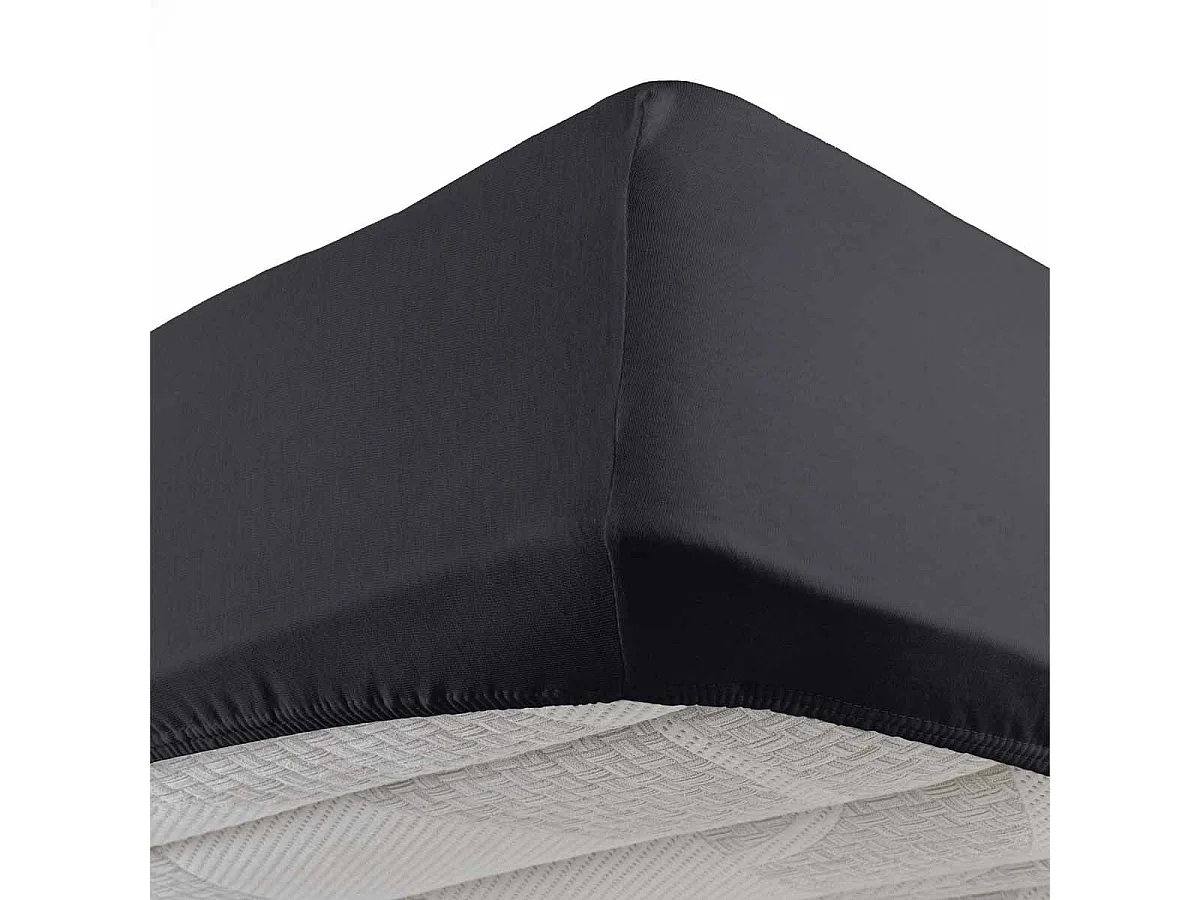 Drap Housse "Jersy" 90x190cm Charbon