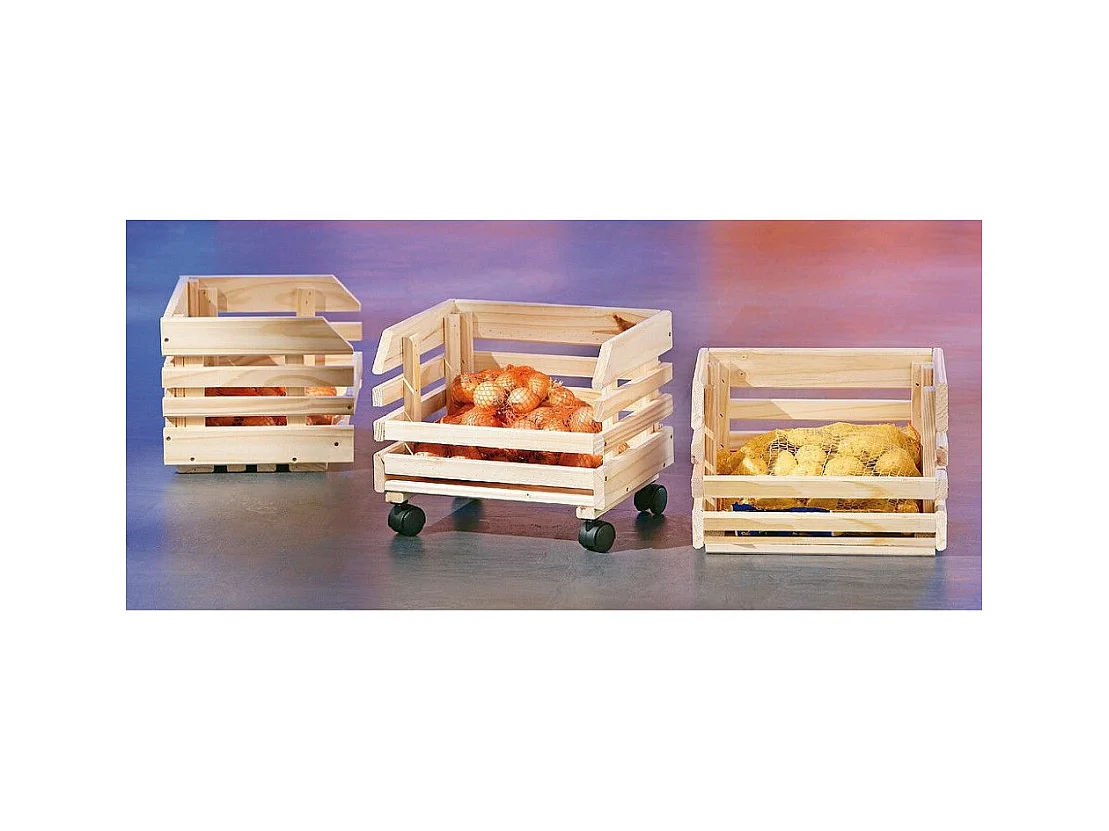 Desserte de Cuisine 3 Étages "Fruits" 80cm Naturel