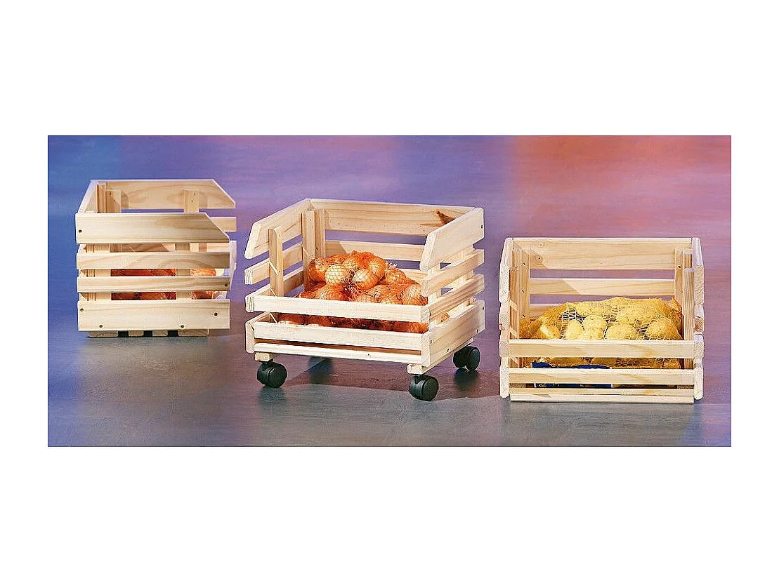 Desserte de Cuisine 3 Étages "Fruits" 80cm Naturel