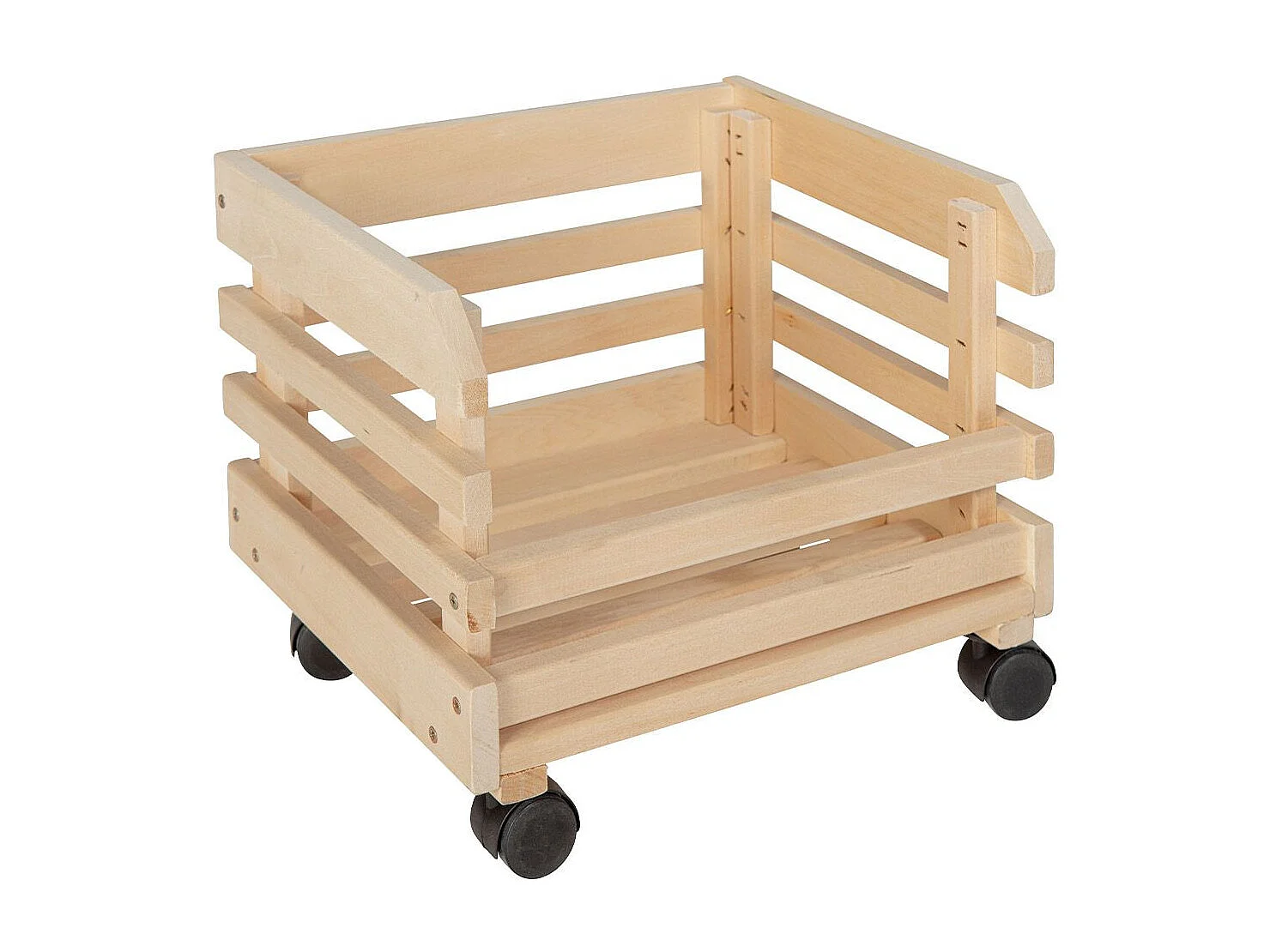 Kleine trolley op wielen, licht massief grenen Fruit