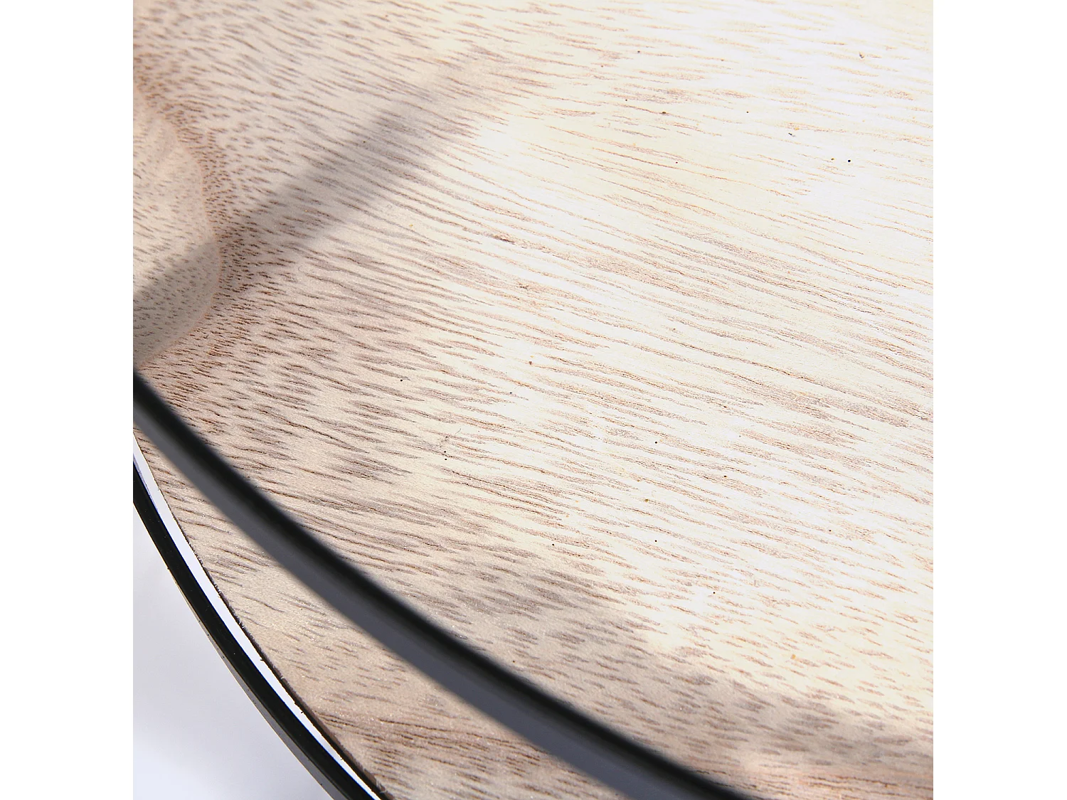 Desserte A Roulettes Bois Et Metal 2 Niveaux Beige, Noir