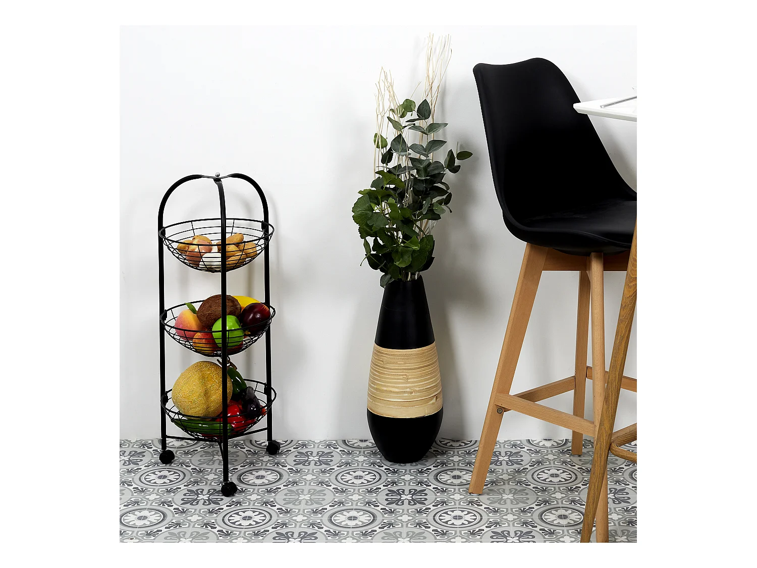 Desserte 3 Niveaux Ronde Noire Noir