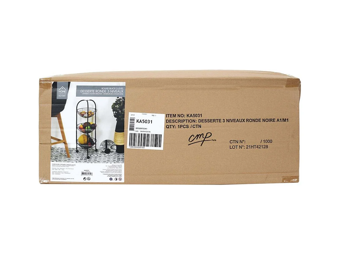 Desserte 3 Niveaux Ronde Noire Noir
