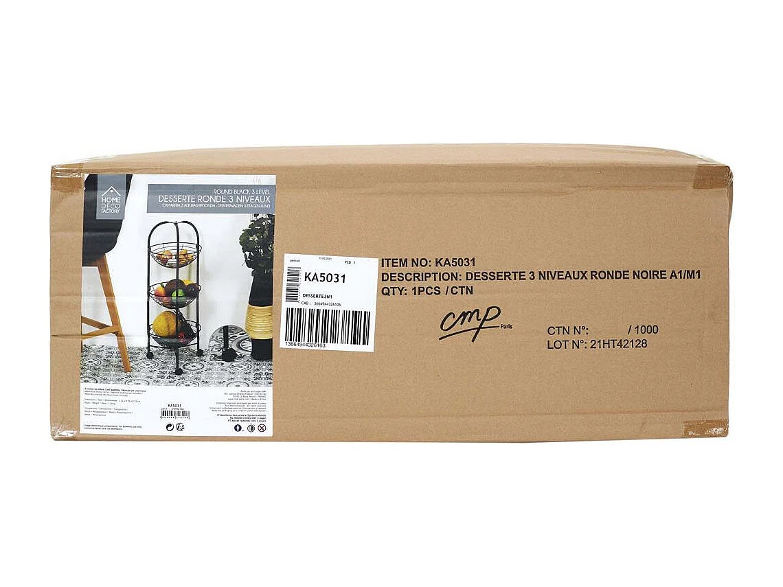 Desserte 3 Niveaux Ronde Noire Noir
