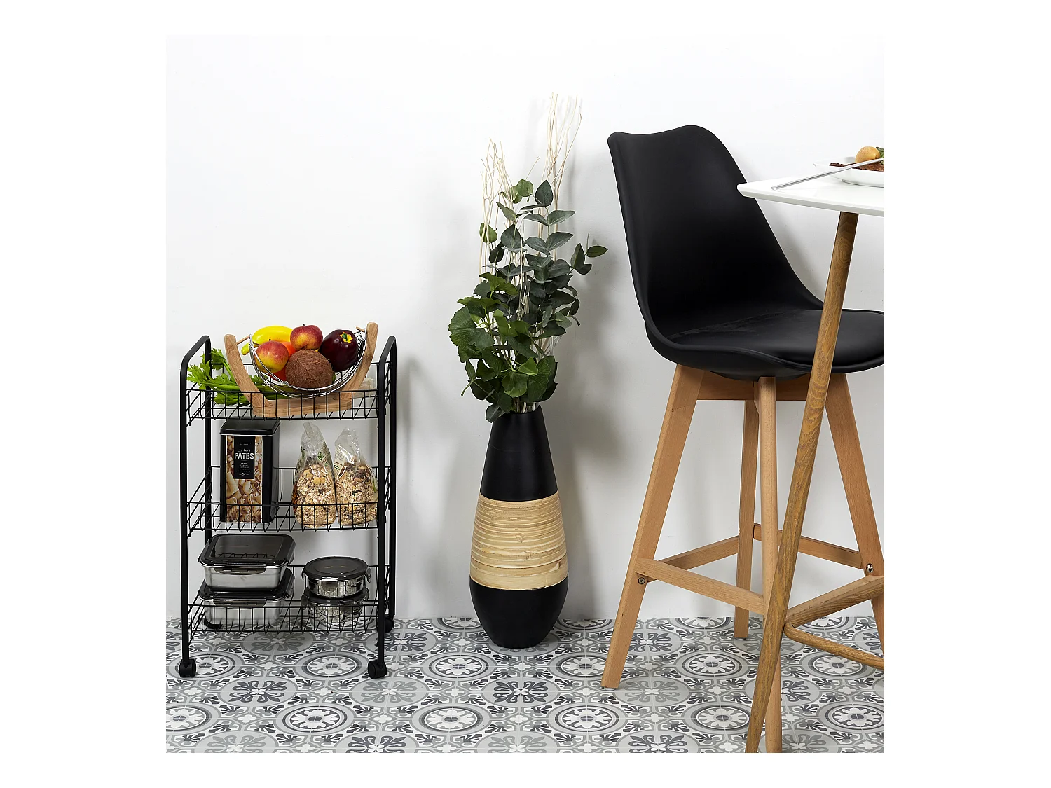 Desserte 3 Niveaux Noire Noir