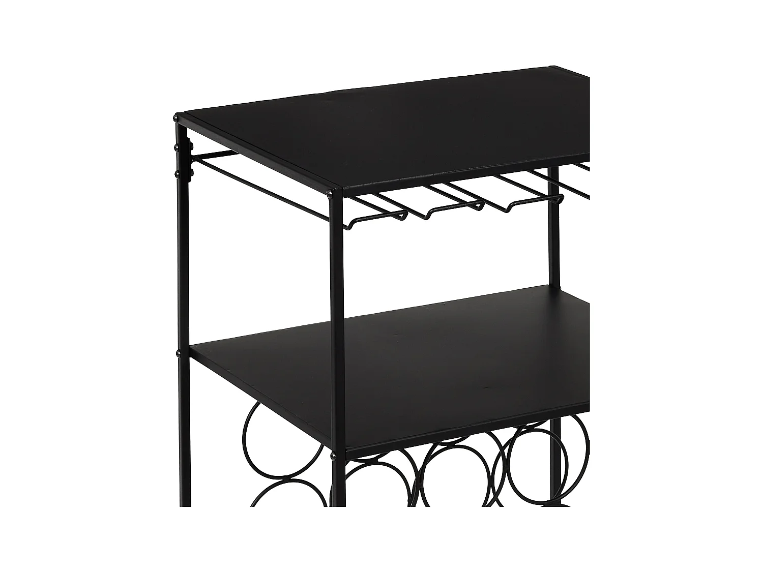 Desserte Metal Porte Bouteille Noir